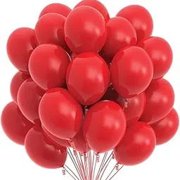 HEMITO Premium Metallic Latex Balloons Pack Of 50 Red Balloons for Decoration (Red, Pack Of 50)-picture-11