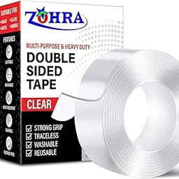 ZOHRA Nano Gel Double-Sided Adhesive Silicon Tape – Heavy Duty, Transparent, Heat Resistant, Washable, Removable, Anti-Slip, No Trace, Multi-Functional (Meter Roll)-image-10