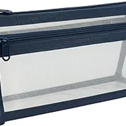 FunBlast Pen Pencil Case, Transparent Pencil Pouch with Zipper Closure Portable Clear Makeup Pouch, Large Capacity Pencil Bag, Stationery Bag for Students Girls Adults Office (Navy Blue-)-picture-28