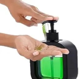 TRISUL Multipurpose Liquid Soap Refillable Plastic Dispenser Hand Wash, Dish Wash, Shampoo, Conditioner, Shower Gel Lotion for Bathroom and Kitchen 300ml (Black - Pack of 1)1PIS/Black-image-80