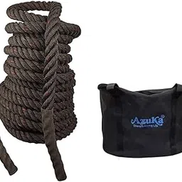AZUKA® Polypropylene Battle Rope with Carry Bag for Gym, Battle Rope for Home, Heavy Battle Rope, 1.5 Inches Diameter (50 FT, Black-Red)-picture-34