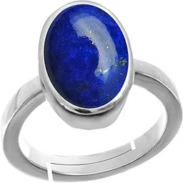gemscom Lapis Lazuli Ring 8.25 Ratti Natural Lapiz Ring Original Lab Certified Blue Lapis Unheated Untreated Precious Stone Adjustable Ring Size 16-24 for Men and Women,s-picture-24