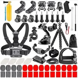 Evanc Plastic Tripod, Handlebar 84 in 1 Action Camera Accessories Kit for GoPro Hero 10 9 8 7 6 5 4 Hero Session 5 Black Gopro Max Insta360 Xiaomi Yi DJI AKASO Campark Action Camera-image-33