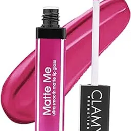 CLAMY Matte Me Waterproof Ultra Smooth Long Lasting Lip Gloss/Liquid Lip Stick for Women 6 grams (NEON PINK)-image-34
