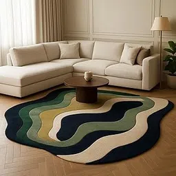 Handmade Tufted Pure Wool Geometric Carpet – Thick and Soft Area Rug for Living Room Bedroom & Hall Size 5x8 Feet (150x240 cm) Colour Multi-picture-24