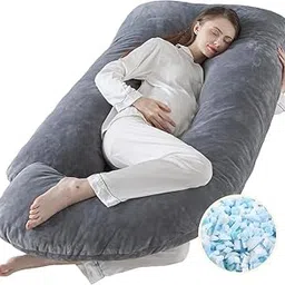 ONENONLY Great Pillows Microfiber Multifunctional G Shaped Pregnancy Pillow/Maternity Pillow (Grey-2)-picture-31
