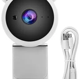 1080P Webcam Digital HD USB Computer Camera Webcam Video Recording Web Camera BuiltIn Microphone for Live Broadcast White image 1