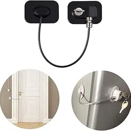Olpad 1Pcs Refrigerator Lock Freezer Door Lock Cabinet Lock Strong Adhesive Lock Window Door Restrictor Cable for Baby Toddler Child Safety Device-image-66