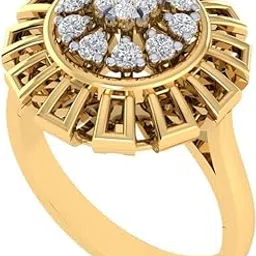 diamtrendz Gold Plated Pure 925 Sterling Silver Floral Ring | Diamond Ring for Women and Girls | Model RSY00010-picture-23