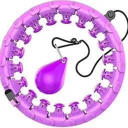 PUSHPA BAA Smart Hula Ring Hoops, Weighted HulaHoop Plus Size 58 Inch Circle 24 Detachable Fitness Ring with 360 Degree Auto-Spinning Ball Gymnastics, Massage, Adult Fitness for Weight Loss (Purple)-picture-46