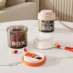 VIVITO Small Pill Box Organizer – 4 Compartment Mini Medicine Travel Case | BPA-Free Food Grade Storage for Tablets, Supplements & Pills | Airtight, Moisture-Proof, Lightweight & Portable Daily Pill Container (Multicolor, Pack of 4)-image-52