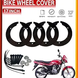 Asryd Bike Wheel Cover for 17 inch Wheel for Bajaj Platina 100 & All Universal Bike 4Pcs Set (ABS Plastic) Black-picture-14