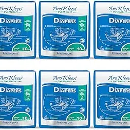 AroKleen 2X Dual Core Overnight 60 Count Adult Diapers Tape Style | Large (L) | Waist Size 101-150 Cm (40"- 59") | 16 hr Absorption Protection | Unisex | Leak Proof | Wetness Indicator- Pack of 6-picture-26