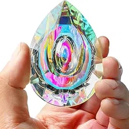 HDCRYSTALGIFTS 3'' Crystal Prism Sun Catchers Indoor Window Rainbow Maker Hanging Crystals Suncatcher Pendnat for Home Garden Chandelier Parts 76mm-picture-33