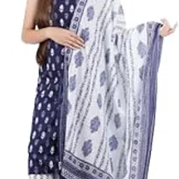 kwatchi Womens And Girls Pure Cotton Unstiched Salwar Suit Dress Material(BLUE WHITE)-picture-50