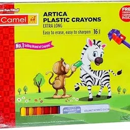 Camel Plastic Crayons - Multi Color, 16 Shades image 1