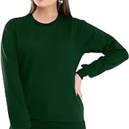 Women Fleece Warm Solid Round Neck Full Sleeve Sweatshirt for Winter (Pack of 1)-picture-35