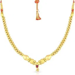 malabar gold & diamonds Gold Necklace for Women 22k | Pure Gold Traditional Maharashtrian Thushi/Tushi necklace 22kt(916) BIS Hallmark Gold for Birthday, Anniversary, Gudi Padwa & Festival Gift-picture-15