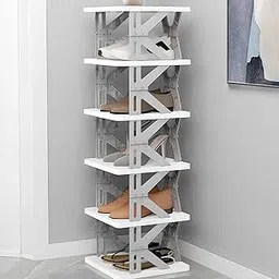 EASY HOME APPLIANCE Shoe Rack | 6-Layer Foldable Adjustable Multi-Layer Storage Organizer | Space-Saving Collapsible Shoe Stand | Portable & Durable Plastic Shelf for Home-image-49