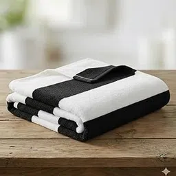 Cotton Bolls Textiles Premium 100% Cotton Bath Towel – 70x140 cm | Ultra-Soft & Absorbent | 400 GSM | Quick Dry | Durable Stripe Design for Bathroom, Gym & Travel, Black-image-2