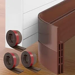 39 Inch Silicone Door Bottom Sealing Strip Guard |Self Adhesive Door Gap Filler Rubber | Protector from Cockroach, Insect, Bugs, Dust & Noise Stopper (Brown, 39 INCHES-PACKOF3)-image-37