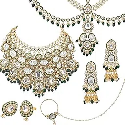 lucky jewellery Bridal Dulhan Alloy Gold Plated Jewellery Set for Girls & Women-picture-10