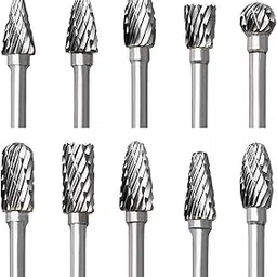10PCS Wood Carving Tools, Rotary Tool, Double Cut Design for Woodworking Metal Engraving Universal Shank Compatible with Most Rotary Tools Ideal for Woodworking-image-13
