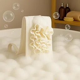 Soko Exfoliating Back Scrubber for Bath | Luxury Loofah Body Scrubber Strap with Dual Handles for Deep Cleansing, Dead Skin & Tan Removal |Extra Hygienic Premium Unisex Shower Accessory- White-image-75