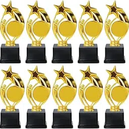 Spellbale Golden Star Trophy Award with Black Base, 18-23 cm Height, Set of 10 (18 CM)-picture-14