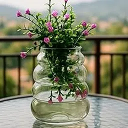 LHC Home Decor Centerpiece Vase | Attractive Glass Vase Without Flower | Antique Collections for Floral Arrangements | Home Decorations Item for Home | Office | Tabletop (Pack of 1)-image-43