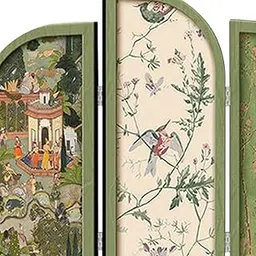 Mini Folding Screen Classic 3 Panel Divider for Shelf Home Decor | Decorative Figurine | Home Decor Idol | Showpiece-picture-12