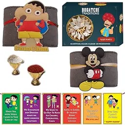 BOGATCHI rakhi for brother with sweets, rakhi for brother combo with sweets, rakhi and sweets for brother, rakhi with sweetsKaju Katli + Rakhi Set of 2 +Roli Chawal+ Rakhi Card |C35-picture-22