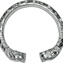 real seed Silver Plated Lion Face Cuff Kada for Men (Silver Plating)-picture-40