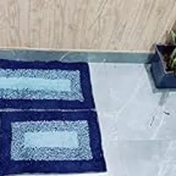 HANDYWEAVE Cotton Kitchen Mat Set | Anti-Slip Soft Washable Floor Mat | Designer Printed Carpet for Kitchen, Room, Floor, Door (Set of 2 – 16x24 & 16x44 Inches) | Blue-picture-24