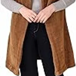 pp vastram Sleevless Woolen Shurg for Women, Brown Winter Shrug for Women-picture-22