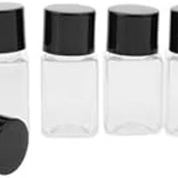 UJEAVETTE® 2x6 Pieces Clear Refillable Empty Essential Oil Makeup Bottle 10ml Black Cap-picture-19