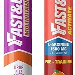 Fast&Up Activate- Caffeine Free Pre-training Drink- 1500 mg- 20 Effervescent Tablets & Vitalize - Immunity Essential Multivitamin (20 Effervescent Tablets - Orange Flavor)-picture-14