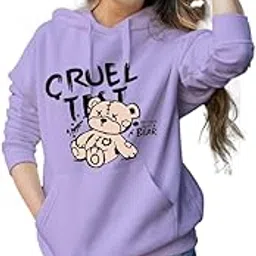 Liula Corporation Women's Cruel Bear Print Hoodies, Sweatshirt, Winter Sweater Hoodie for Women & Girls Fleece Clothes-picture-15
