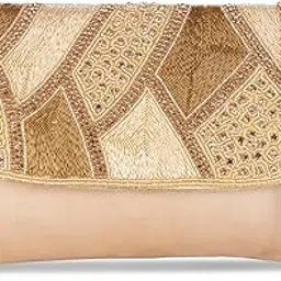 osty Nerina Women’s Embroidered Beaded Clutch with Chain Strap-picture-11
