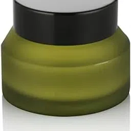 JARBAZAAR [ SET OF 6 PCS ] 30GM Green Frosted Glass Cosmetic Jar, 30g, Green with Black Lid, Slant Design for Skincare Products-picture-11