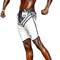 aesthetic armour Men's Physique Onyx Edge Board Shorts, Polyester Athletic Fit, Mid Rise, Competition Bodybuilding Shorts with Drawstring, Knee Length-picture-39