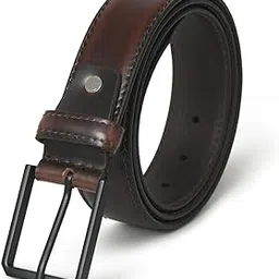 mahetri Hickory Dark Brown Leather Belt (Upto - 44") | Handcrafted Dark Brown Leather Belt | Adjustable Buckle Closure-picture-22