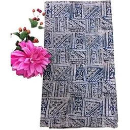 Block Printed Kalamkari Blouse Material | Kalamkari Blouse 1.25 Meter (Square Black, 1.25 Meter)-picture-53