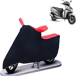 VYAS 100% Water Resistant Bike Cover for Honda DIO 125 Both Side Mirror Covers Red Stripes Interlock Stitched Ultra Surface Scratch Proof Layer Inside Protection Bike Cover All Weather image 1