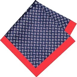 tie studio Men's Deep Blue Paisley & Floral Print Pocket Square | Micro Fabric | Colour - Deep Blue | Size - 10 x 10 Inch | Premium Formal Handkerchief for Blazer Suit | Statement Accessory for Men-picture-19