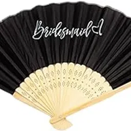 ATORSE Ladies Wedding Fan Prop Foldable Fan for Stage Performance Gathering Wedding Black-image-54