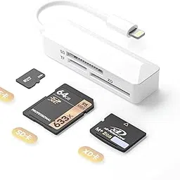 [Apple MFi Certified] SD Card Reader for iPhone,Lightning Memory SD Card Reader Adapter High-Speed XD Picture Card Camera Adapter for iPhone 14/13/12/11/XS/XR/X/8/7/6/5 Supports SD/TF/XD 128G 256G-picture-14