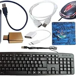 Anjo 8 in 1 Combo of Wired Keyboard, Wired Mouse, Anti-Skid Mouse Pad, USB Hub 3.0, Multi-Purpose Cleaner & Cloth 100ml, OTG Micro & C to A Type, USB Extension Cable Male to Female Type A 1.5m-image-48