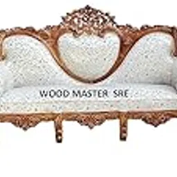 Victorian Teak Wood Sofa Set, 3+1+1 Seater with Antique Gold Finish, Button-Tufted Cushions, Handcrafted Living Room Furniture (24)-picture-21