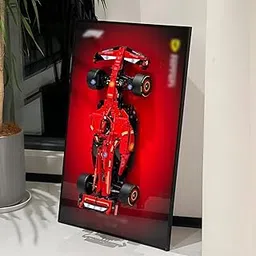 Race Car 3D Wall Art Display, Premium Framed Racing Model Decor with Red Background, Black Frame-image-21